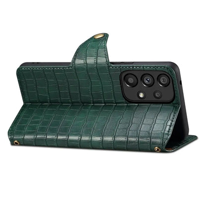 Samsung Galaxy A32 Denior Leather Case - Crocodile Texture with Oil Edge, Wallet & Kickstand Features-buycases.co.uk