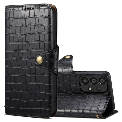 Samsung Galaxy A33 5G Denior Leather Case - Crocodile Texture with Oil Edge, Wallet & Kickstand Features-buycases.co.uk