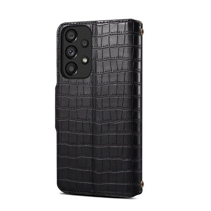 Samsung Galaxy A52 Denior Leather Case - Crocodile Texture with Oil Edge, Wallet & Kickstand Features-buycases.co.uk