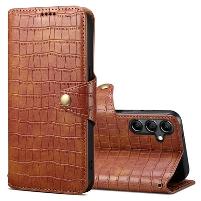 Samsung Galaxy A13 5G Denior Leather Case - Crocodile Texture with Oil Edge, Wallet & Kickstand Features-buycases.co.uk