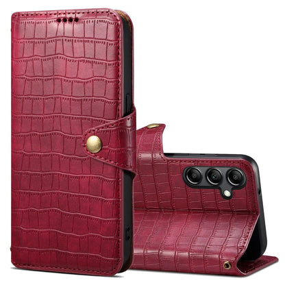 Samsung Galaxy A13 5G Denior Leather Case - Crocodile Texture with Oil Edge, Wallet & Kickstand Features-buycases.co.uk