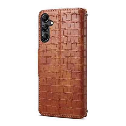 Samsung Galaxy A34 5G Denior Leather Case - Crocodile Texture with Oil Edge, Wallet & Kickstand Features-buycases.co.uk