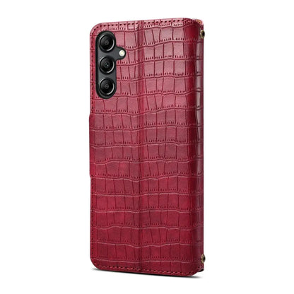 Samsung Galaxy A34 5G Denior Leather Case - Crocodile Texture with Oil Edge, Wallet & Kickstand Features-buycases.co.uk