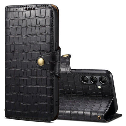 Samsung Galaxy S23 FE Denior Leather Case - Crocodile Texture with Oil Edge, Wallet & Kickstand Features-buycases.co.uk