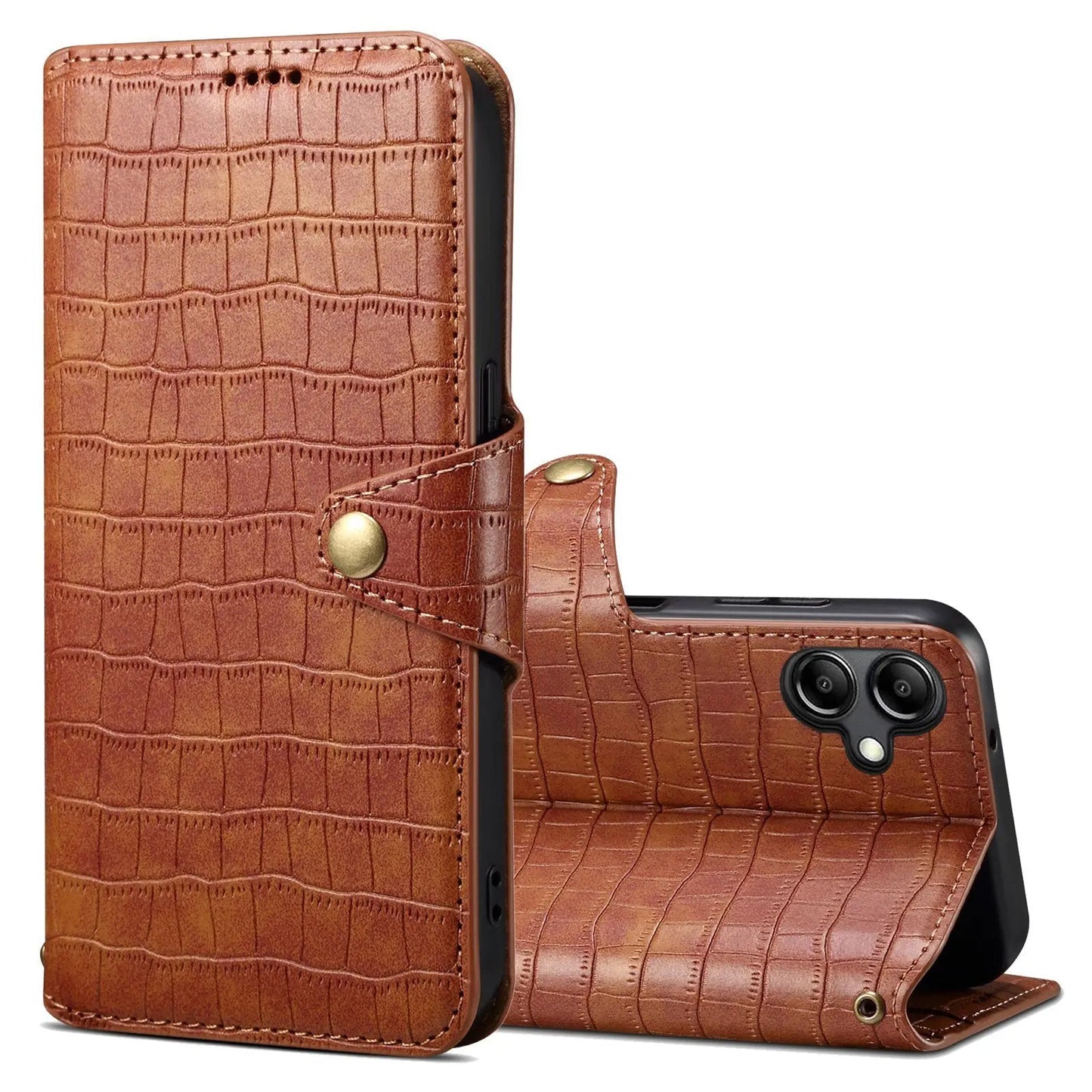Samsung Galaxy A05 Denior Leather Case - Crocodile Texture with Oil Edge, Wallet & Kickstand Features (Copy)-buycases.co.uk