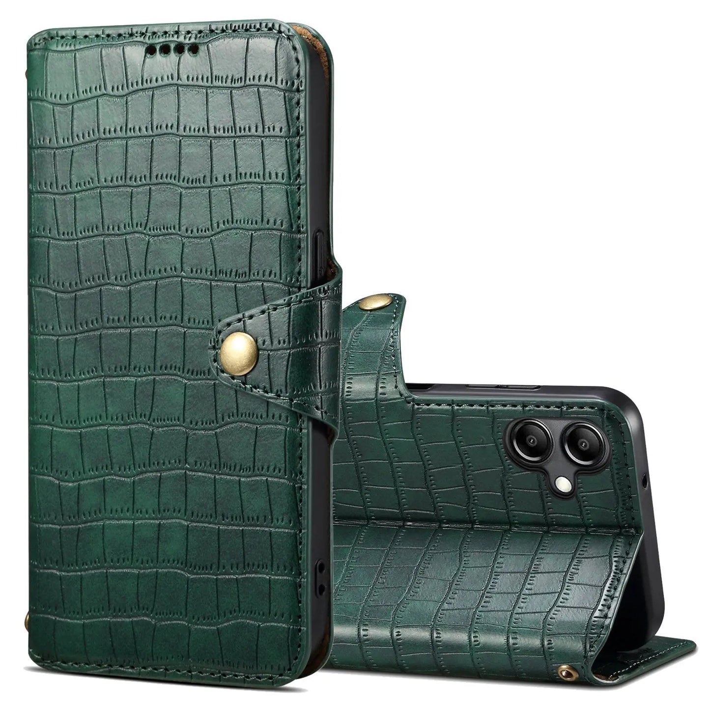 Samsung Galaxy A05 Denior Leather Case - Crocodile Texture with Oil Edge, Wallet & Kickstand Features (Copy)-buycases.co.uk