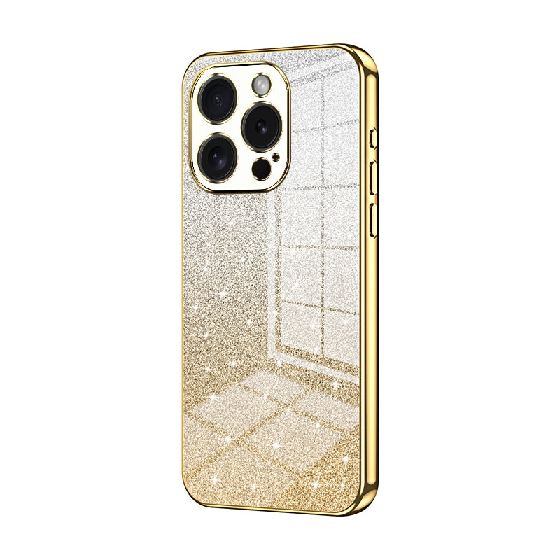 iPhone 15 Pro Luxury Glitter Gradient Powder Electroplated Case with Advanced Protection and Style