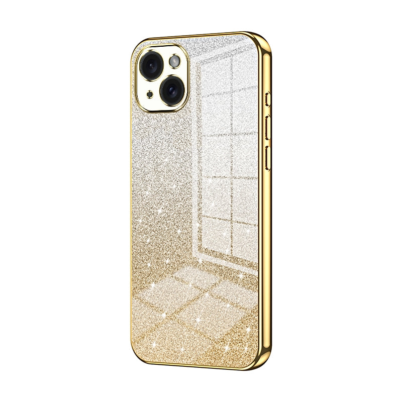 iPhone 15 Plus Luxury Glitter Gradient Powder Electroplated Case with Advanced Protection and Style