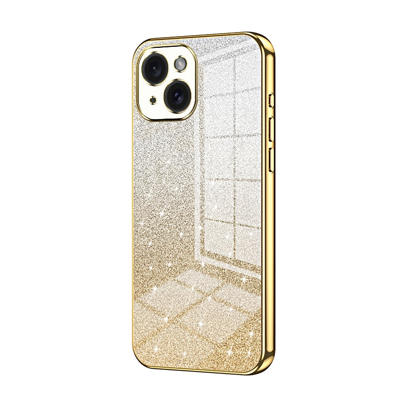 iPhone 15 Luxury Glitter Gradient Powder Electroplated Case with Advanced Protection and Style