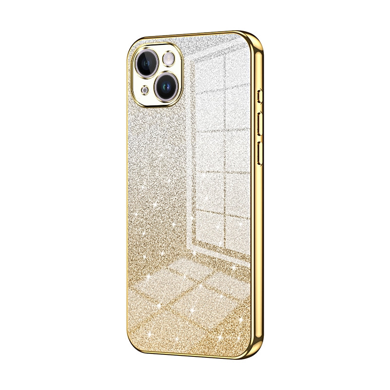 iPhone 14 Plus Luxury Glitter Gradient Powder Electroplated Case with Advanced Protection and Style