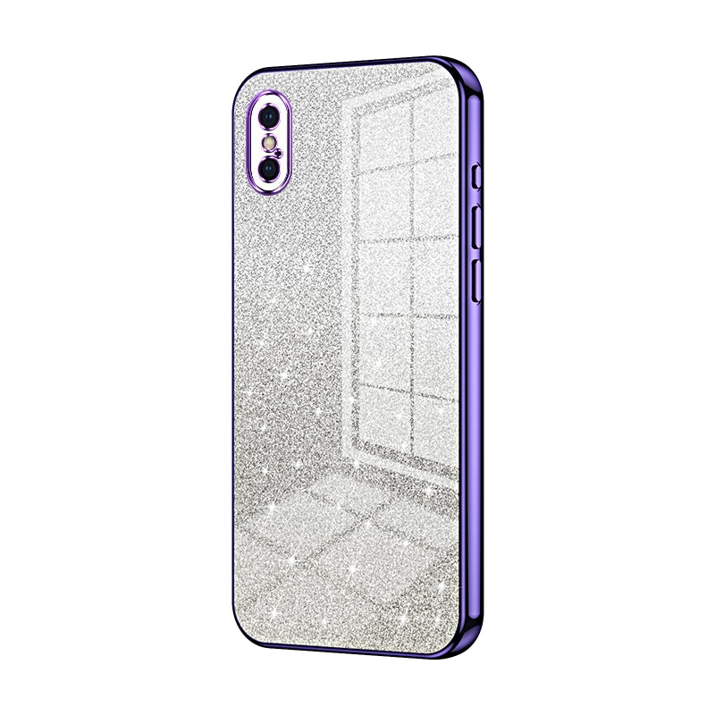 iPhone X Luxury Glitter Gradient Powder Electroplated Case with Advanced Protection and Style