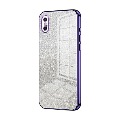 iPhone XS Luxury Glitter Gradient Powder Electroplated Case with Advanced Protection and Style