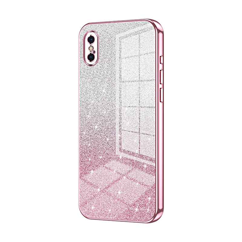 iPhone X Luxury Glitter Gradient Powder Electroplated Case with Advanced Protection and Style