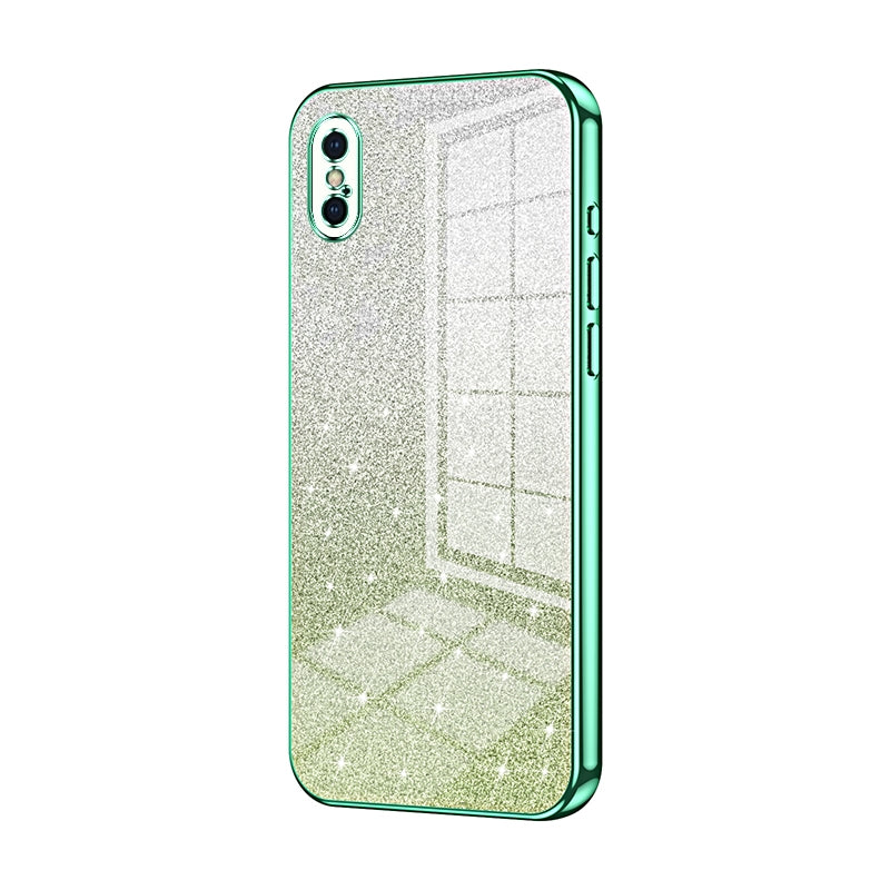 iPhone X Luxury Glitter Gradient Powder Electroplated Case with Advanced Protection and Style