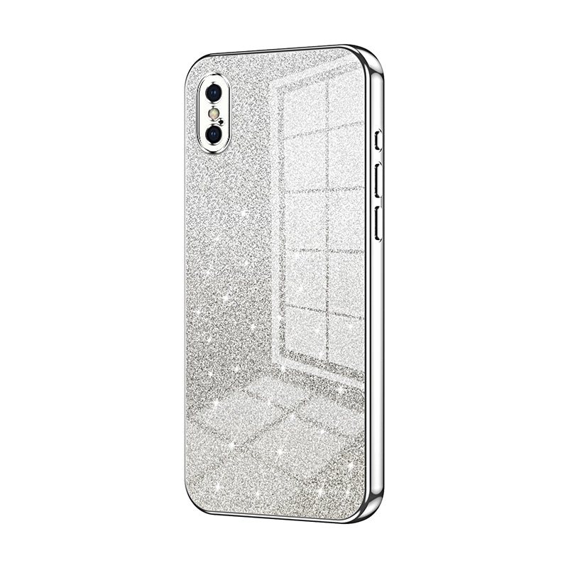 iPhone XS Luxury Glitter Gradient Powder Electroplated Case with Advanced Protection and Style