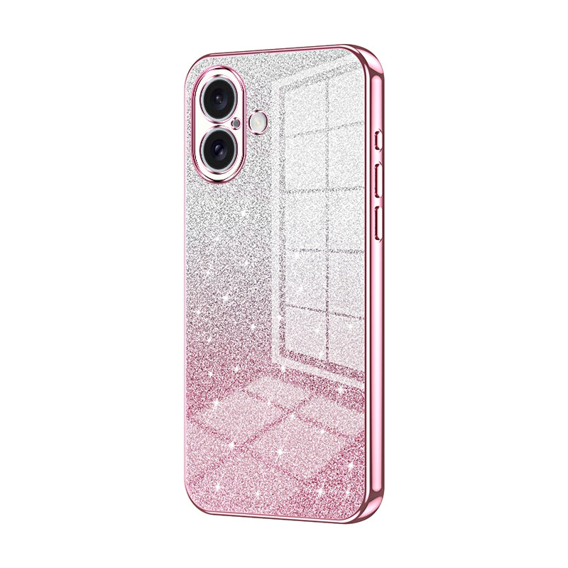 iPhone 16 Luxury Glitter Gradient Powder Electroplated Case with Advanced Protection and Style