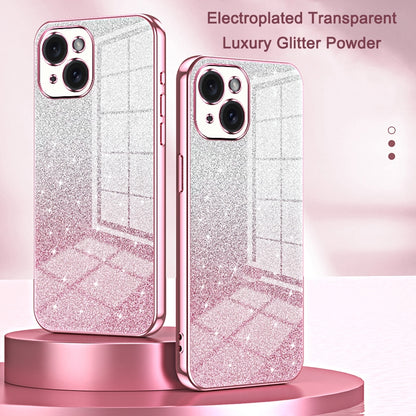 iPhone 14 Pro Luxury Glitter Gradient Powder Electroplated Case with Advanced Protection and Style