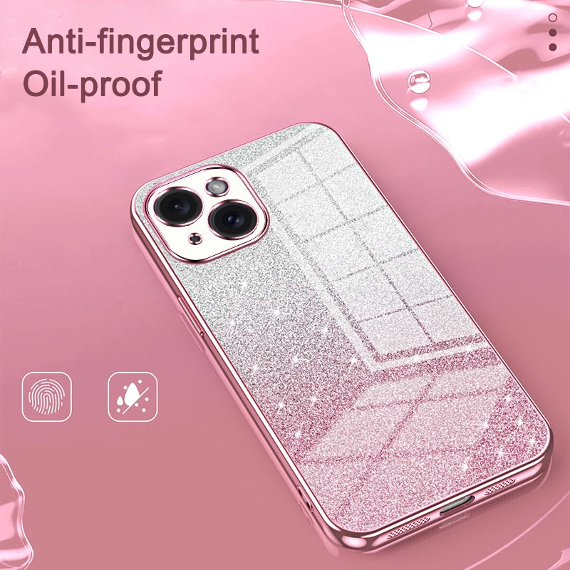 iPhone XS Luxury Glitter Gradient Powder Electroplated Case with Advanced Protection and Style
