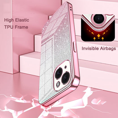 iPhone XS Luxury Glitter Gradient Powder Electroplated Case with Advanced Protection and Style