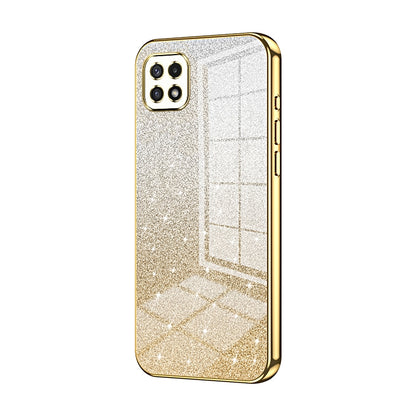 Samsung Galaxy A22s Luxury Glitter Gradient Powder Electroplated Case with Advanced Protection and Style