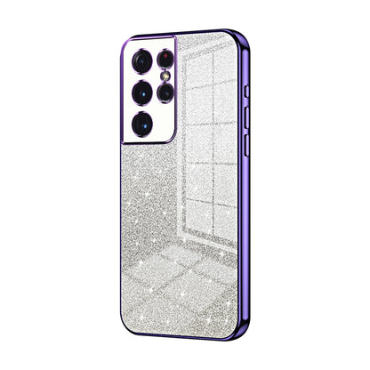 Samsung Galaxy S21 Ultra 5G Luxury Glitter Gradient Powder Electroplated Case with Advanced Protection and Style