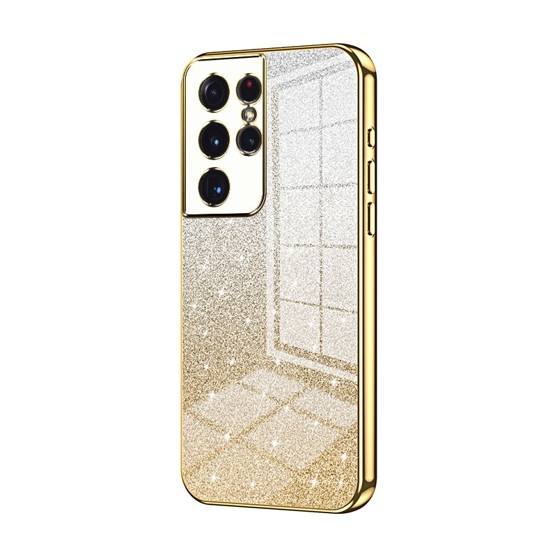 Samsung Galaxy S21 Ultra 5G Luxury Glitter Gradient Powder Electroplated Case with Advanced Protection and Style