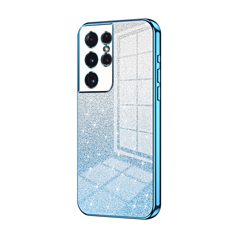 Samsung Galaxy S21 Ultra 5G Luxury Glitter Gradient Powder Electroplated Case with Advanced Protection and Style