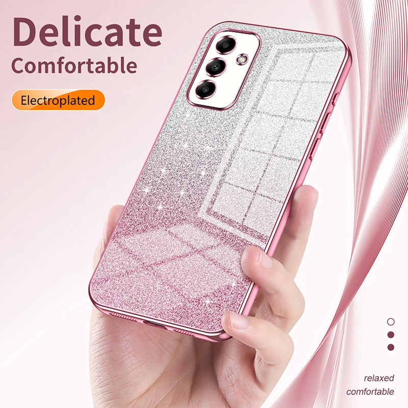 Samsung Galaxy A04s Luxury Glitter Gradient Powder Electroplated Case with Advanced Protection and Style