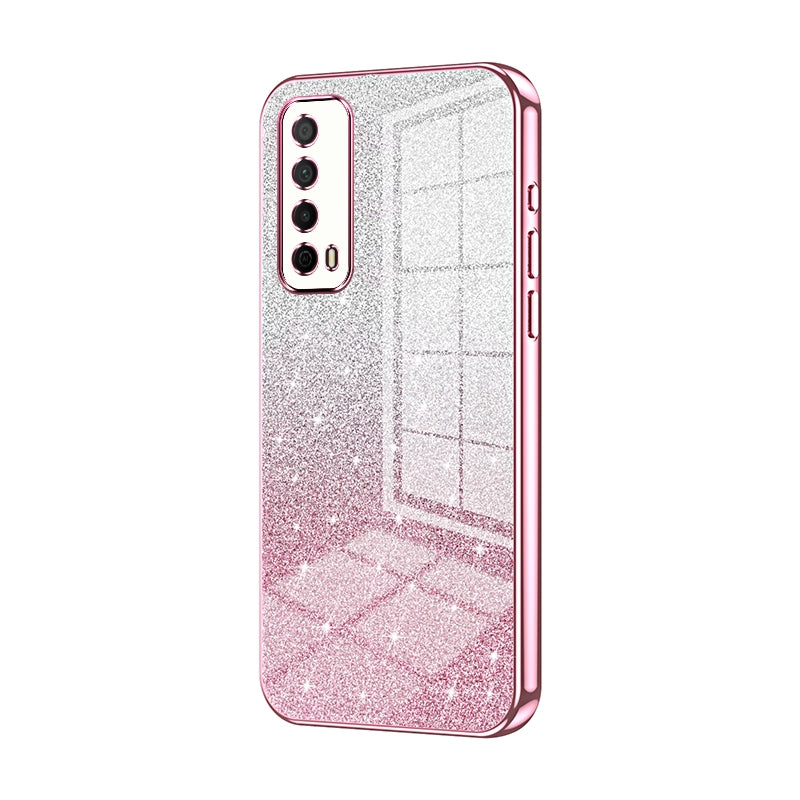 Huawei Y7a Luxury Glitter Gradient Powder Electroplated Case with Advanced Protection and Style