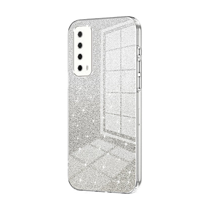 Huawei Y7a Luxury Glitter Gradient Powder Electroplated Case with Advanced Protection and Style