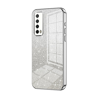 Huawei Y7a Luxury Glitter Gradient Powder Electroplated Case with Advanced Protection and Style