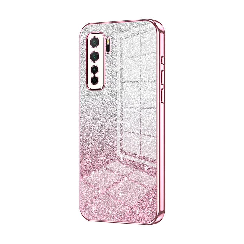 Huawei P40 lite 5G Luxury Glitter Gradient Powder Electroplated Case with Advanced Protection and Style