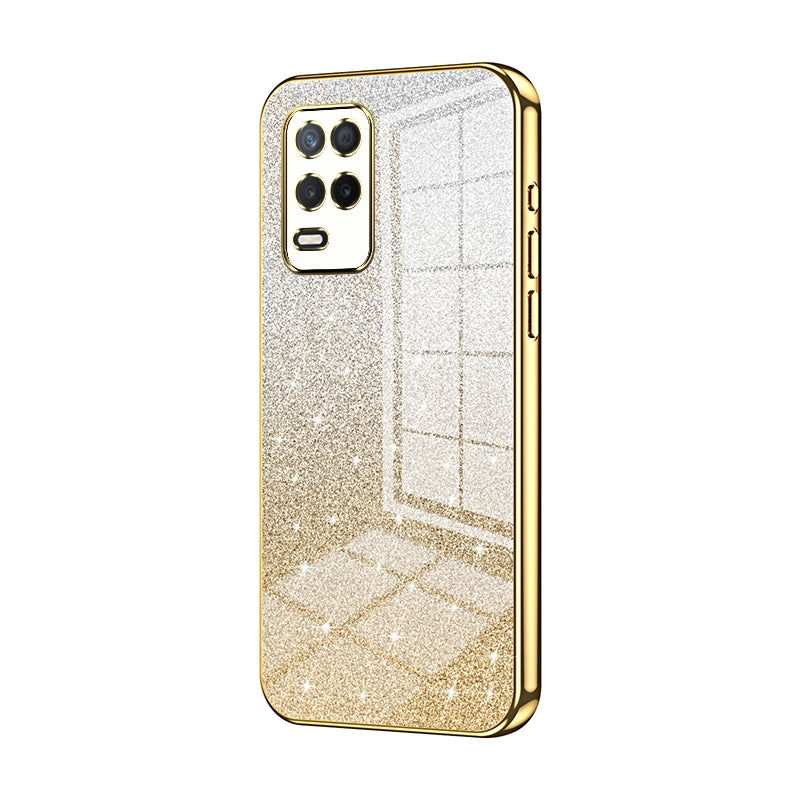 Realme V13 5G Luxury Glitter Gradient Powder Electroplated Case with Advanced Protection and Style