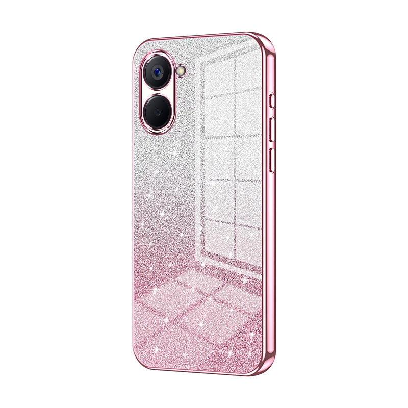 Realme V20 Luxury Glitter Gradient Powder Electroplated Case with Advanced Protection and Style