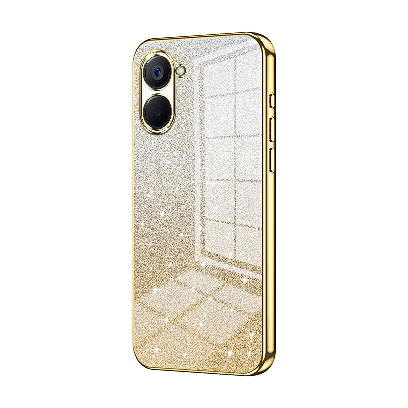 Realme V20 Luxury Glitter Gradient Powder Electroplated Case with Advanced Protection and Style