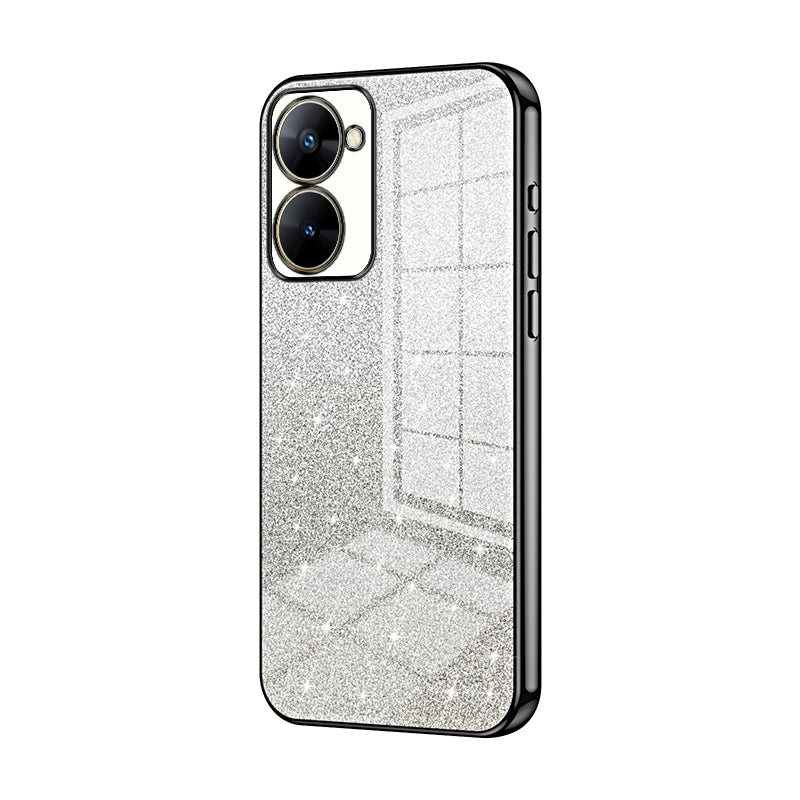 Realme V30t Luxury Glitter Gradient Powder Electroplated Case with Advanced Protection and Style