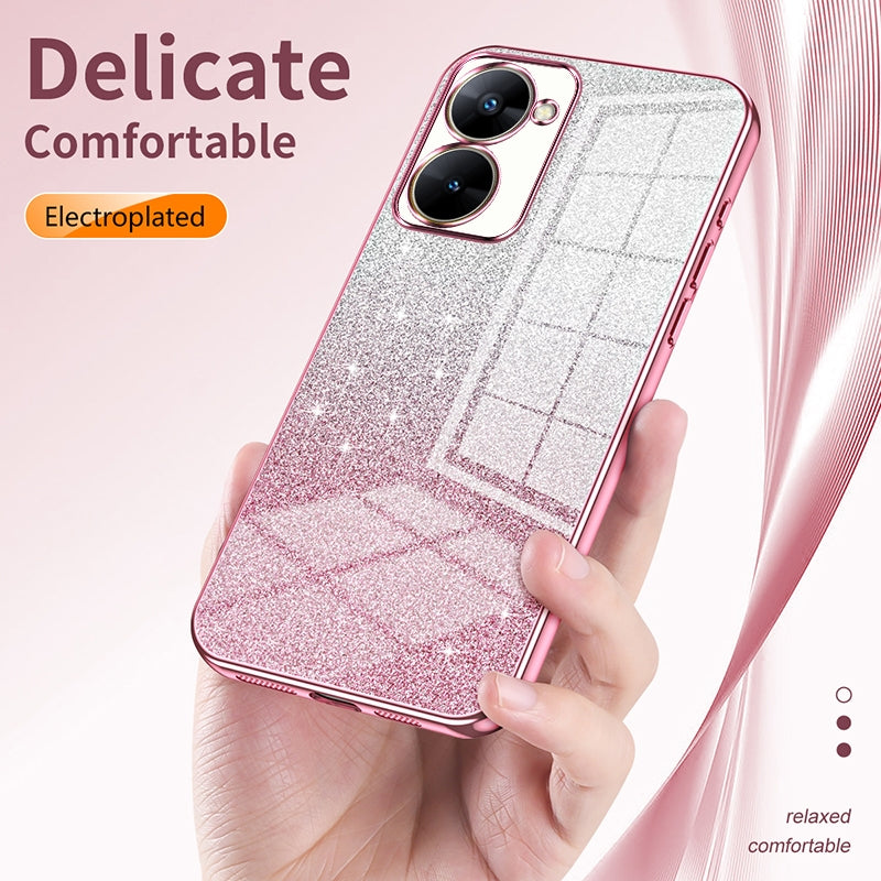 Realme 12 Pro Luxury Glitter Gradient Powder Electroplated Case with Advanced Protection and Style