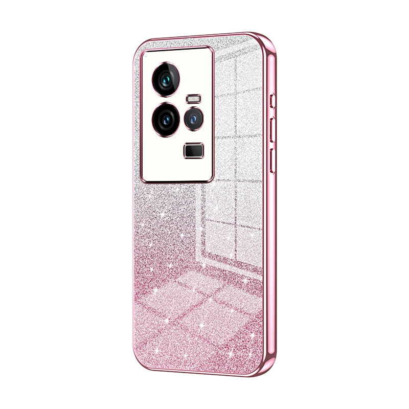 vivo iQOO 11 Luxury Glitter Gradient Powder Electroplated Case with Advanced Protection and Style