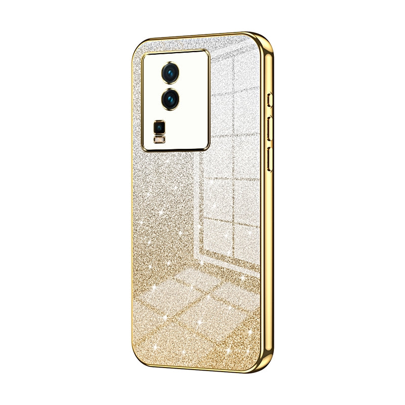 vivo iQOO Neo7 Luxury Glitter Gradient Powder Electroplated Case with Advanced Protection and Style