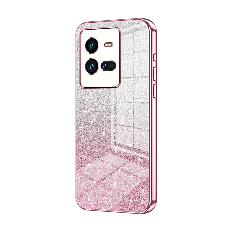 vivo iQOO 10 Pro Luxury Glitter Gradient Powder Electroplated Case with Advanced Protection and Style