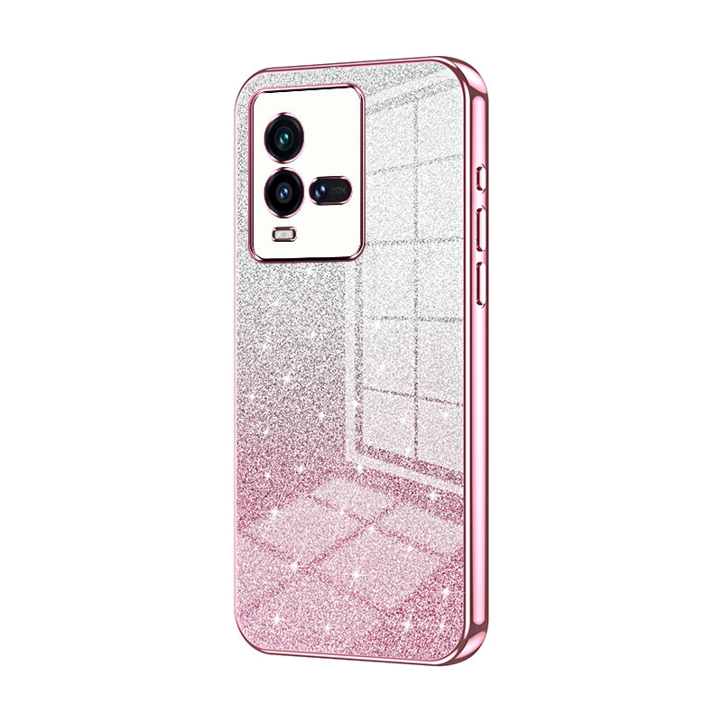 vivo iQOO 10 Luxury Glitter Gradient Powder Electroplated Case with Advanced Protection and Style