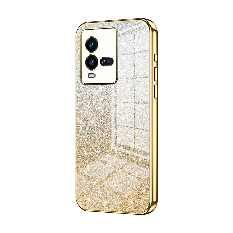 vivo iQOO 10 Luxury Glitter Gradient Powder Electroplated Case with Advanced Protection and Style