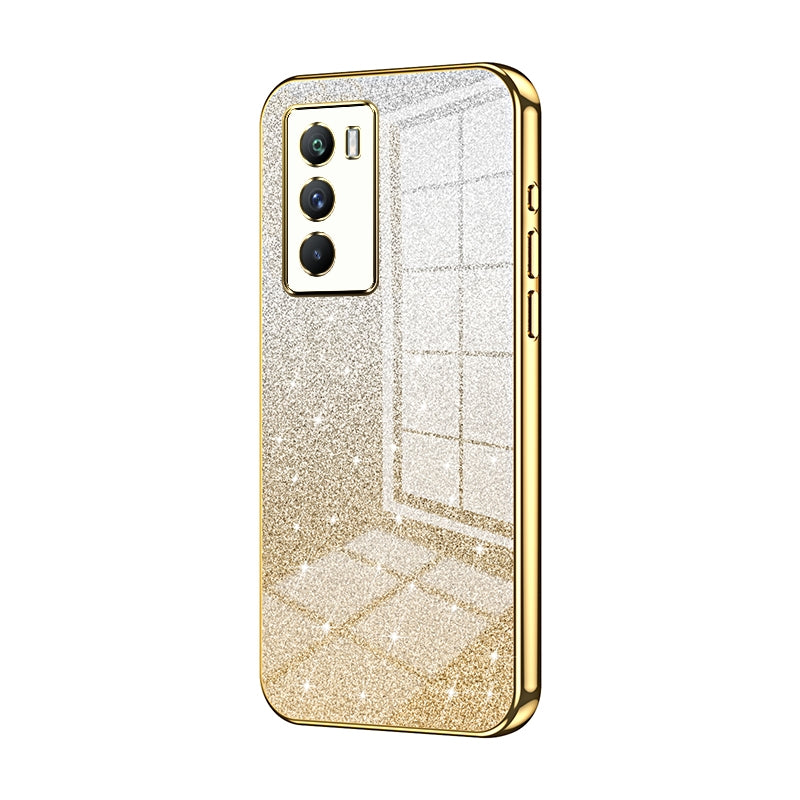 vivo iQOO 9 SE Luxury Glitter Gradient Powder Electroplated Case with Advanced Protection and Style