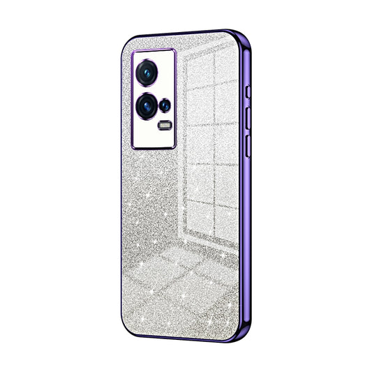 vivo iQOO 8 Pro Luxury Glitter Gradient Powder Electroplated Case with Advanced Protection and Style