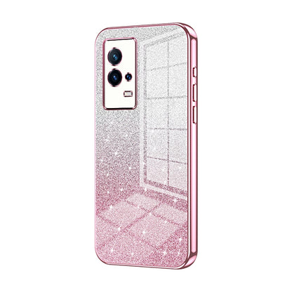 vivo iQOO 8 Luxury Glitter Gradient Powder Electroplated Case with Advanced Protection and Style