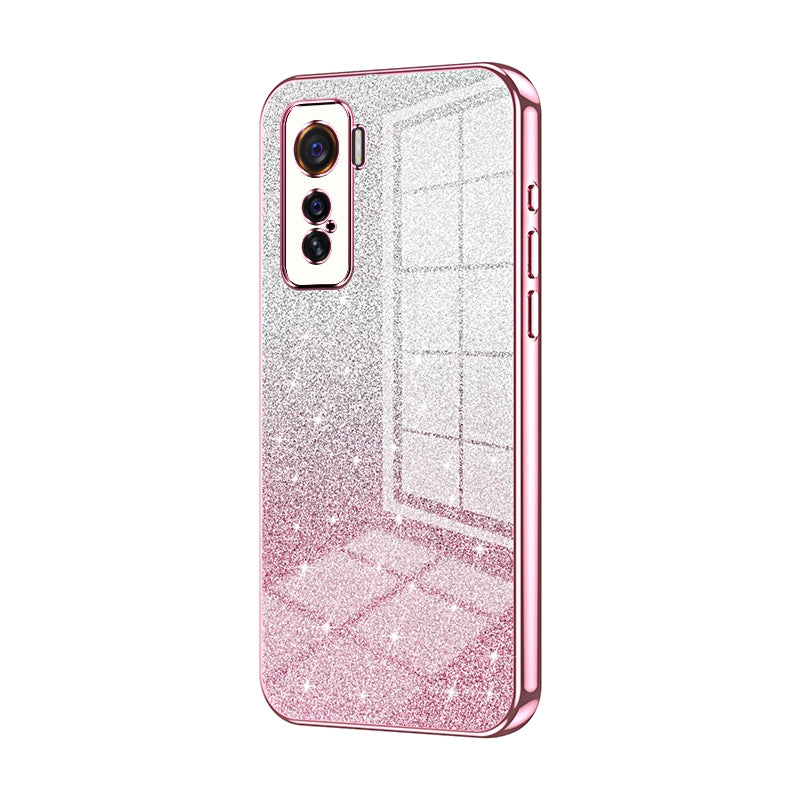 vivo iQOO 5 Luxury Glitter Gradient Powder Electroplated Case with Advanced Protection and Style
