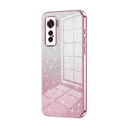 vivo iQOO 5 Luxury Glitter Gradient Powder Electroplated Case with Advanced Protection and Style