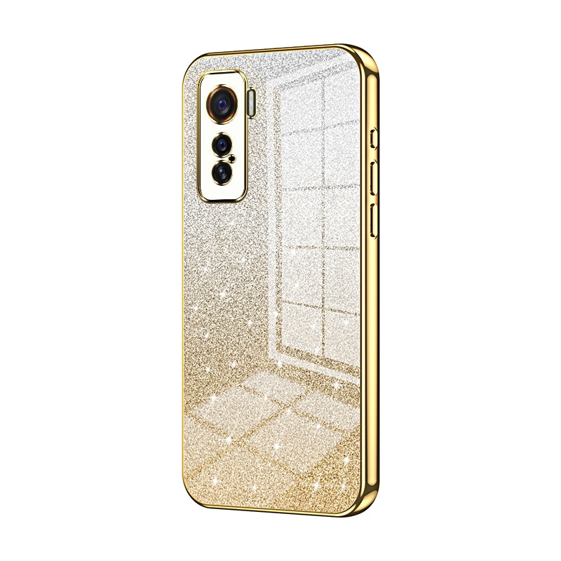 vivo iQOO 5 Luxury Glitter Gradient Powder Electroplated Case with Advanced Protection and Style