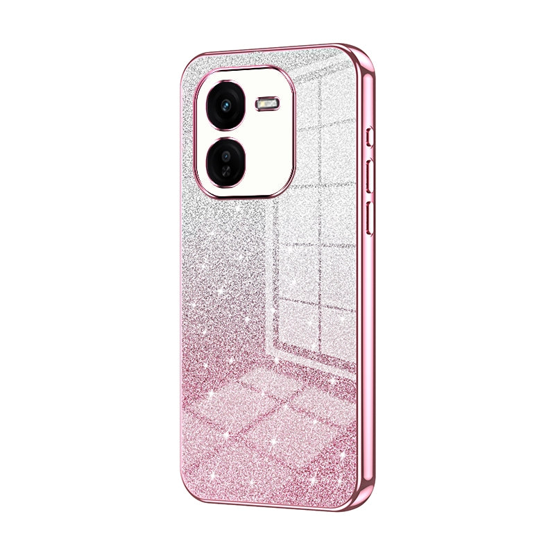 vivo iQOO Z9x Luxury Glitter Gradient Powder Electroplated Case with Advanced Protection and Style