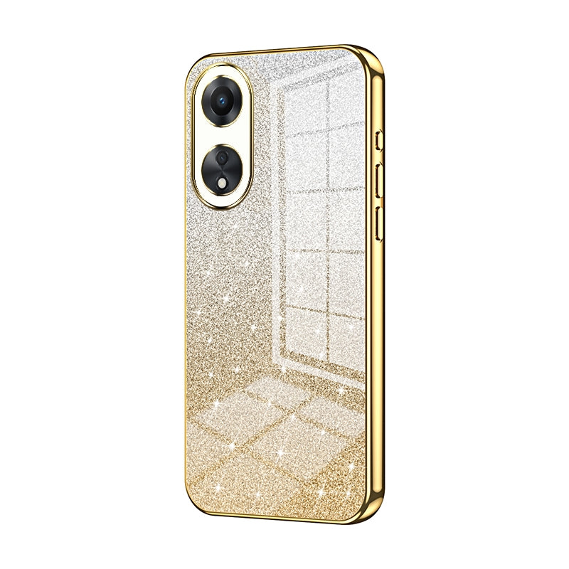 OPPO A58x 5G Luxury Glitter Gradient Powder Electroplated Case with Advanced Protection and Style